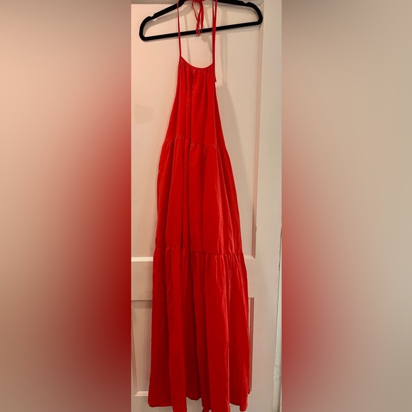 Cupshe x Kelsey Anderson Hello Sunshine Red Halter Maxi Dress Size Large NWT - Picture 10 of 14